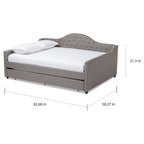 Daybed moderno grigio/beige con letto estraibile — Per 2 persone, misure full e queen