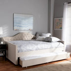 Daybed moderno grigio/beige con letto estraibile — Per 2 persone, misure full e queen