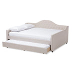 Daybed moderno grigio/beige con letto estraibile — Per 2 persone, misure full e queen