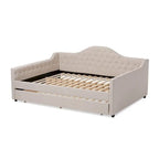 Daybed moderno grigio/beige con letto estraibile — Per 2 persone, misure full e queen