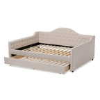 Daybed moderno grigio/beige con letto estraibile — Per 2 persone, misure full e queen