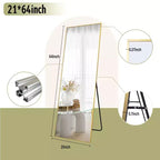 HOMLUX Specchio da terra rettangolare 64x21/58x18, a figura intera, per bagno