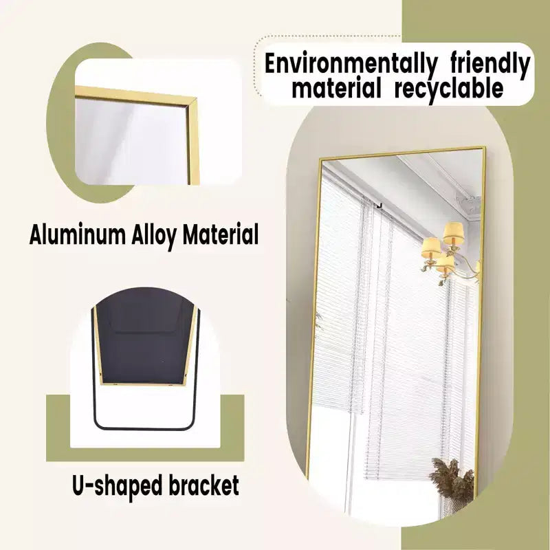 HOMLUX Specchio da terra rettangolare 64x21/58x18, a figura intera, per bagno