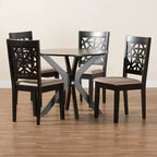 Set da pranzo moderno Baxton Studio Karel in tessuto e legno