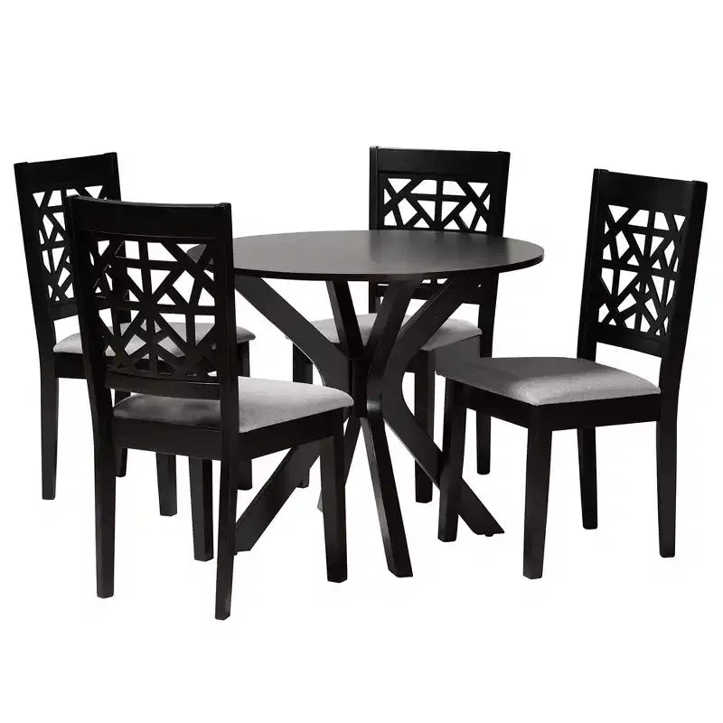 Set da pranzo moderno Baxton Studio Karel in tessuto e legno