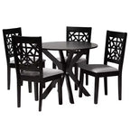 Set da pranzo moderno Baxton Studio Karel in tessuto e legno