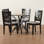 Set da pranzo moderno Baxton Studio Karel in tessuto e legno