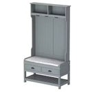 Panca da ingresso 3-in-1 Famapy in legno con 4 ganci in metallo e portaoggetti
