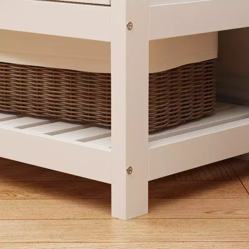 Panca da ingresso 3-in-1 Famapy in legno con 4 ganci in metallo e portaoggetti