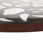 LeisureMod Devon 31 Tavolo da Pranzo Moderno da Bistrò - Base in Alluminio Antiruggine con Design ad Albero e Piano Circolare in Vetro Temperato per Interni/Esterni