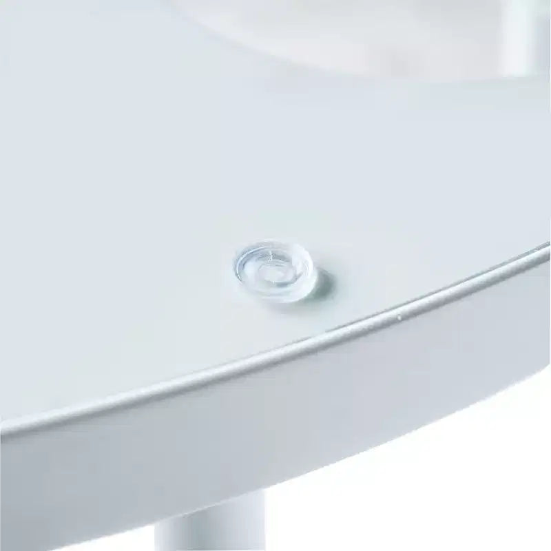 LeisureMod Devon 31 Tavolo da Pranzo Moderno da Bistrò - Base in Alluminio Antiruggine con Design ad Albero e Piano Circolare in Vetro Temperato per Interni/Esterni