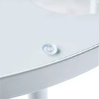 LeisureMod Devon 31 Tavolo da Pranzo Moderno da Bistrò - Base in Alluminio Antiruggine con Design ad Albero e Piano Circolare in Vetro Temperato per Interni/Esterni