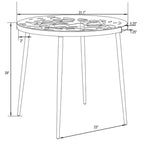 LeisureMod Devon 31 Tavolo da Pranzo Moderno da Bistrò - Base in Alluminio Antiruggine con Design ad Albero e Piano Circolare in Vetro Temperato per Interni/Esterni