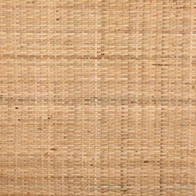 bali & pari Dalinda Carrello da cucina moderno bohémien a due livelli in rattan bicolore nero e marrone naturale