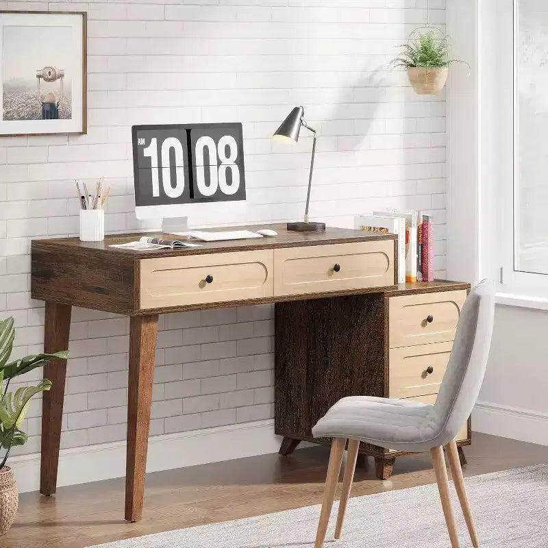 Scrivania per computer Lantine da 51 pollici con 5 cassetti