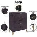 Manhattan Comfort Dumbo Set Comò a 5 Cassetti, Comò a 6 Cassetti e Comodino da 3 Pezzi