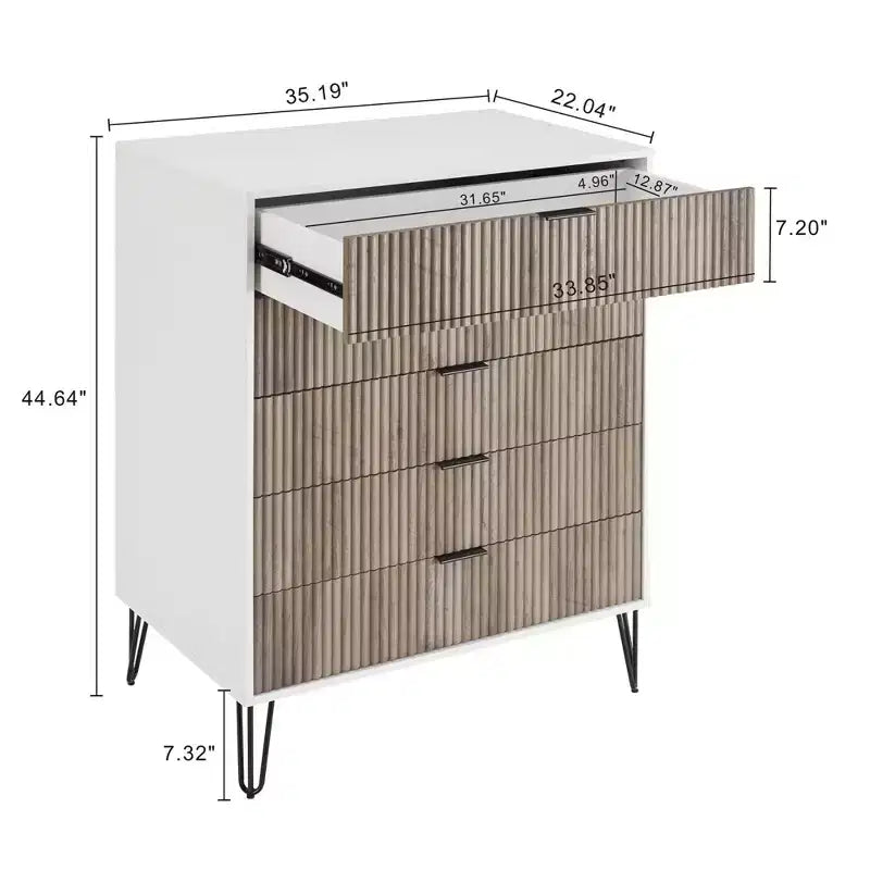 Manhattan Comfort Dumbo Cassettiera a 5 cassetti