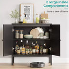 Whizmax Mobile Buffet con Ante e Ripiani in Rattan, Madia Contenitore per Soggiorno, Sala da Pranico, Ingresso