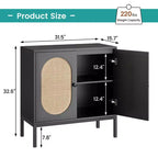 Whizmax Mobile Buffet con Ante e Ripiani in Rattan, Madia Contenitore per Soggiorno, Sala da Pranico, Ingresso