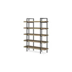 Mobile libreria Ashley Montia a 5 ripiani, design Signature, marrone chiaro