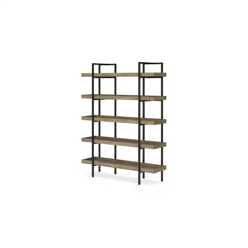 Mobile libreria Ashley Montia a 5 ripiani, design Signature, marrone chiaro
