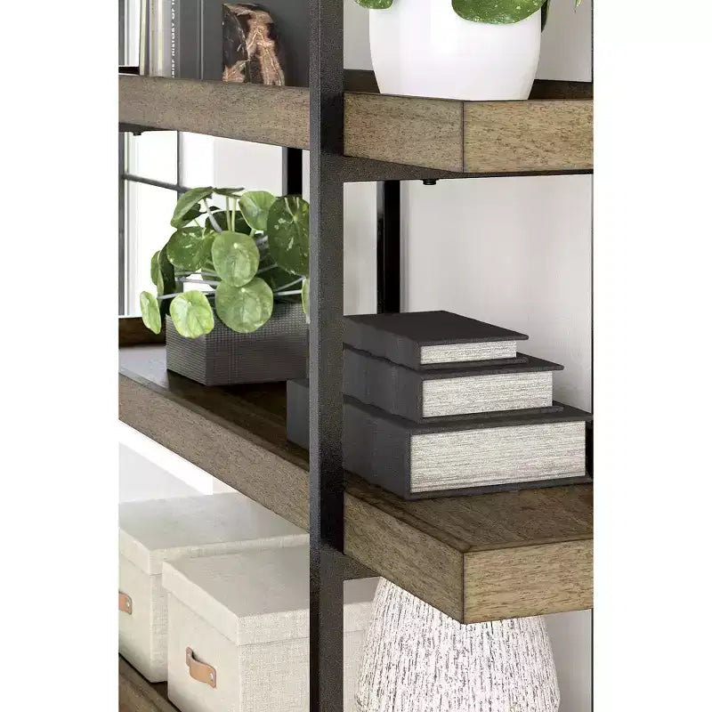 Mobile libreria Ashley Montia a 5 ripiani, design Signature, marrone chiaro