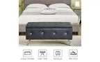 Panca Contenitore Ottomana Trapuntata per Camera da Letto, Fondo Letto, Grandi Panche Contenitore Imbottite Poggiapiedi con Bottoni di Cristallo per Soggiorno Ingresso