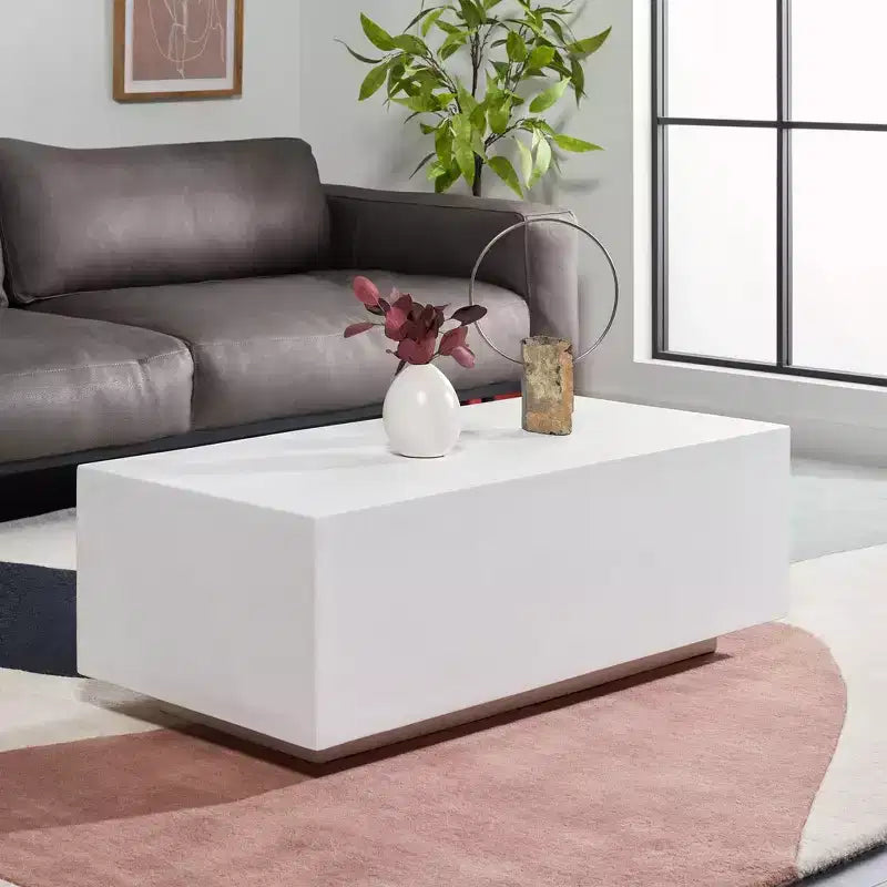 Tavolino da caffè Ezro Faux Concrete - Bianco - Safavieh