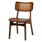 Set da pranzo di 5 pezzi Baxton Studio Linnet in legno e rattan, stile moderno di metà secolo