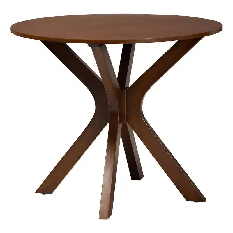 Set da pranzo di 5 pezzi Baxton Studio Linnet in legno e rattan, stile moderno di metà secolo