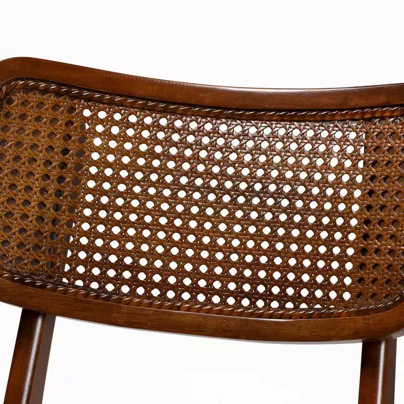 Set da pranzo di 5 pezzi Baxton Studio Linnet in legno e rattan, stile moderno di metà secolo