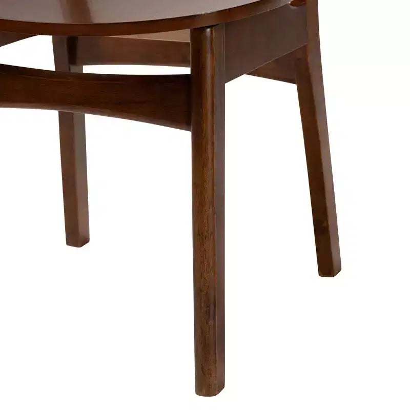 Set da pranzo di 5 pezzi Baxton Studio Linnet in legno e rattan, stile moderno di metà secolo