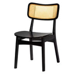 Set da pranzo di 5 pezzi Baxton Studio Linnet in legno e rattan, stile moderno di metà secolo