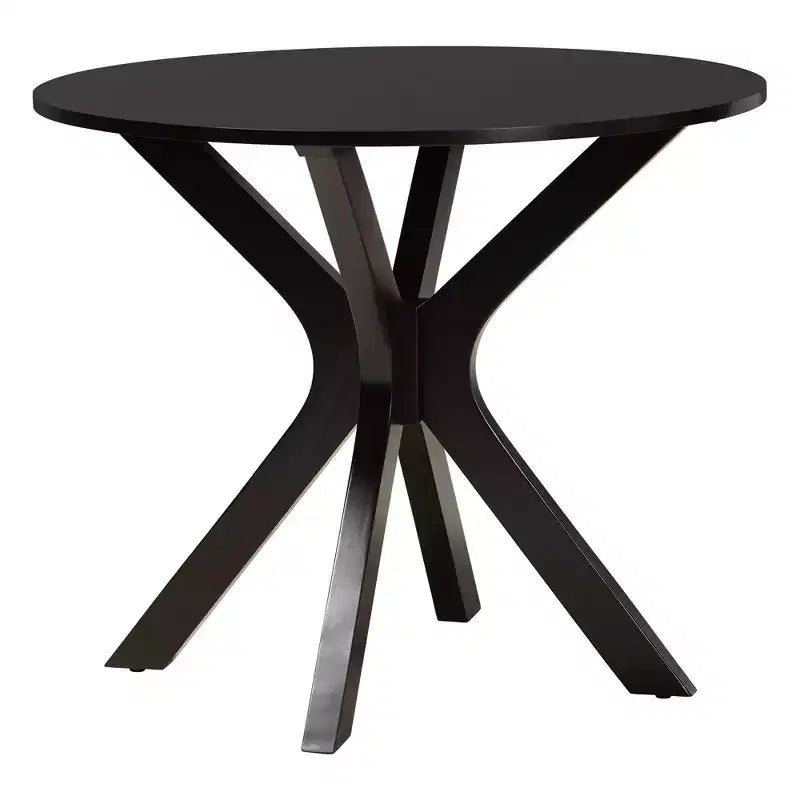 Set da pranzo di 5 pezzi Baxton Studio Linnet in legno e rattan, stile moderno di metà secolo