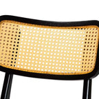 Set da pranzo di 5 pezzi Baxton Studio Linnet in legno e rattan, stile moderno di metà secolo