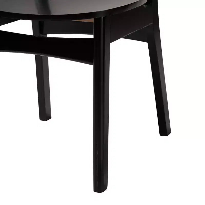 Set da pranzo di 5 pezzi Baxton Studio Linnet in legno e rattan, stile moderno di metà secolo