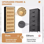 Crestlive Products Cassettiera Alta per Camera da Letto con 7 Cassetti in Tessuto, Armadio Contenitore per Camera da Letto