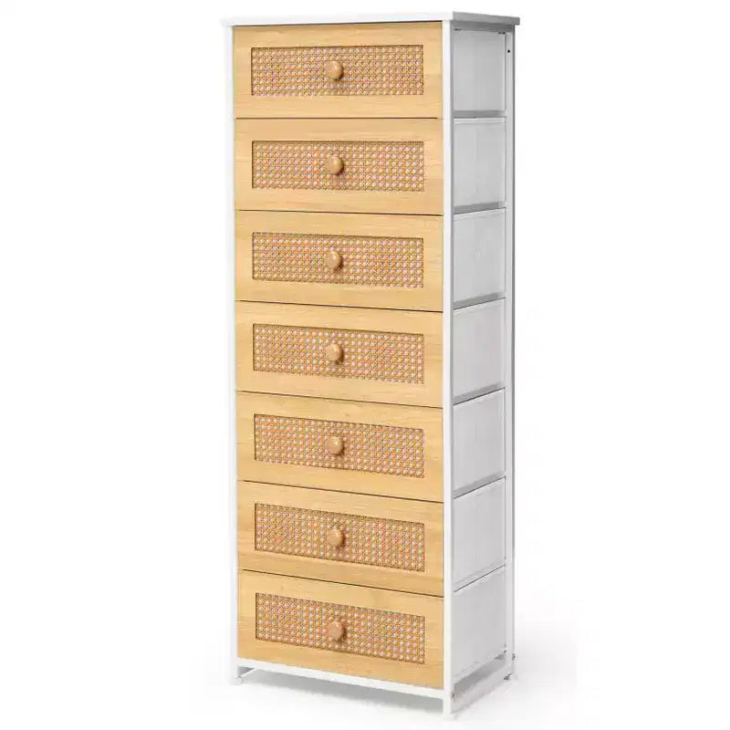 Crestlive Products Cassettiera Alta per Camera da Letto con 7 Cassetti in Tessuto, Armadio Contenitore per Camera da Letto