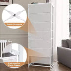 Crestlive Products Cassettiera Alta per Camera da Letto con 7 Cassetti in Tessuto, Armadio Contenitore per Camera da Letto