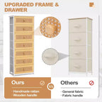 Crestlive Products Cassettiera Alta per Camera da Letto con 7 Cassetti in Tessuto, Armadio Contenitore per Camera da Letto
