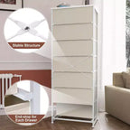 Crestlive Products Cassettiera Alta per Camera da Letto con 7 Cassetti in Tessuto, Armadio Contenitore per Camera da Letto