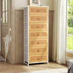Crestlive Products Cassettiera Alta per Camera da Letto con 7 Cassetti in Tessuto, Armadio Contenitore per Camera da Letto