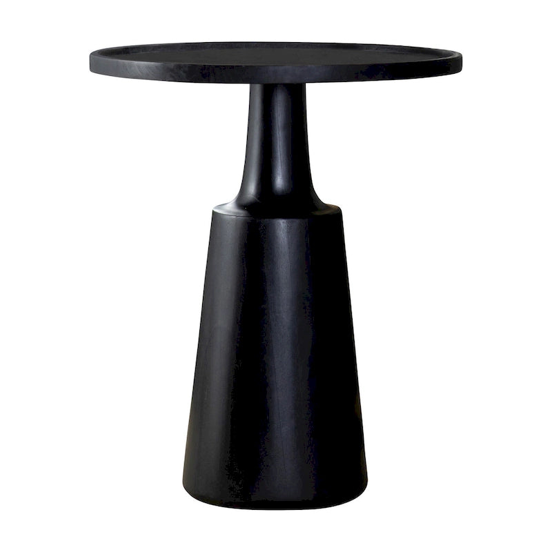 Tavolino d'appoggio/pedestal rotondo in legno di mango naturale o nero