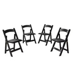 Set di 4 sedie pieghevoli imbottite, sedie da pranzo pieghevoli con seduta imbottita, sedie accentate portatili in legno per sala da pranzo, ristorante, ufficio, eventi