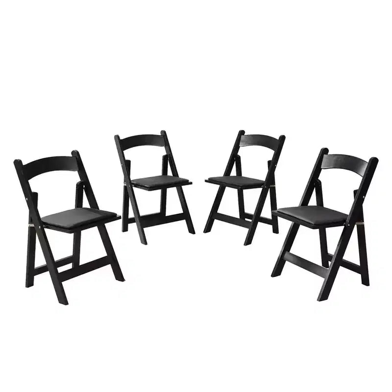 Set di 4 sedie pieghevoli imbottite, sedie da pranzo pieghevoli con seduta imbottita, sedie accentate portatili in legno per sala da pranzo, ristorante, ufficio, eventi