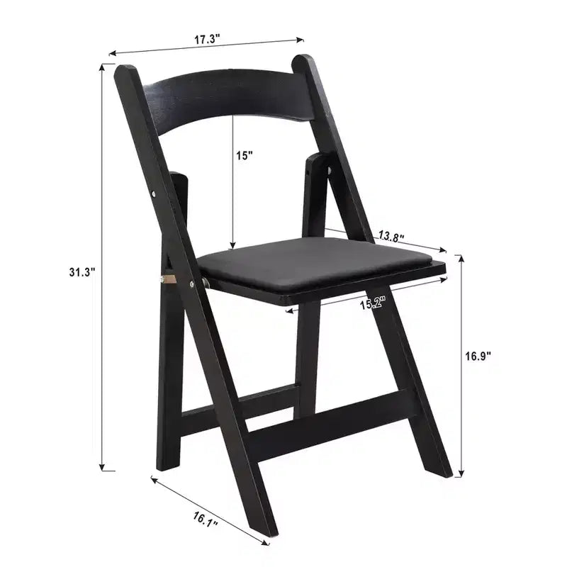 Set di 4 sedie pieghevoli imbottite, sedie da pranzo pieghevoli con seduta imbottita, sedie accentate portatili in legno per sala da pranzo, ristorante, ufficio, eventi