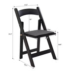 Set di 4 sedie pieghevoli imbottite, sedie da pranzo pieghevoli con seduta imbottita, sedie accentate portatili in legno per sala da pranzo, ristorante, ufficio, eventi