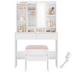 VASAGLE Vanity Desk with Mirror and Light