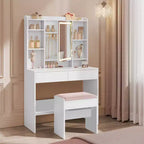 VASAGLE Tavolo da Trucco con Specchio e Luce