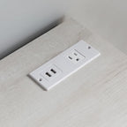 Tavolino portastampante da 31 pollici con 2 cassetti, rovere bianco